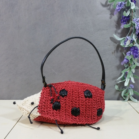 Woven Ladybug Hand Purse - Picture 2 of 8